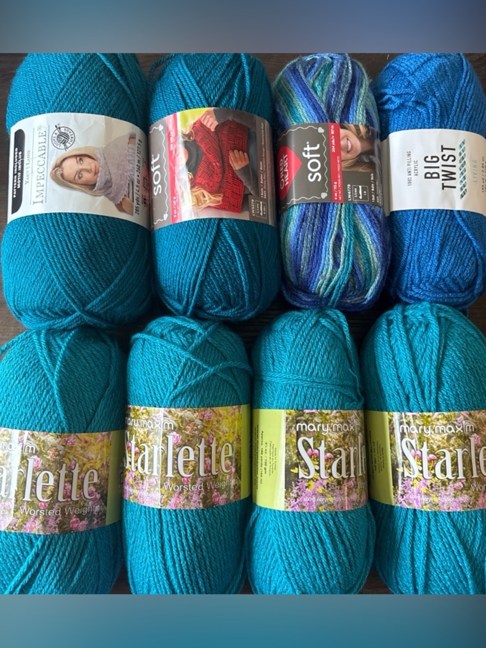 Blue, Turquoise & Teal Worsted Weight Yarn - Multipack